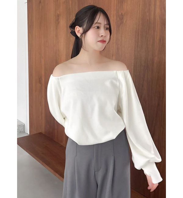 dazzlin「【吉田朱里】タックスリーブオフショルスウェット ※BLACK WEB限定カラー」|スウェット・ジャージ|
