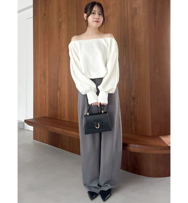 dazzlin「【吉田朱里】タックスリーブオフショルスウェット ※BLACK WEB限定カラー」|スウェット・ジャージ|