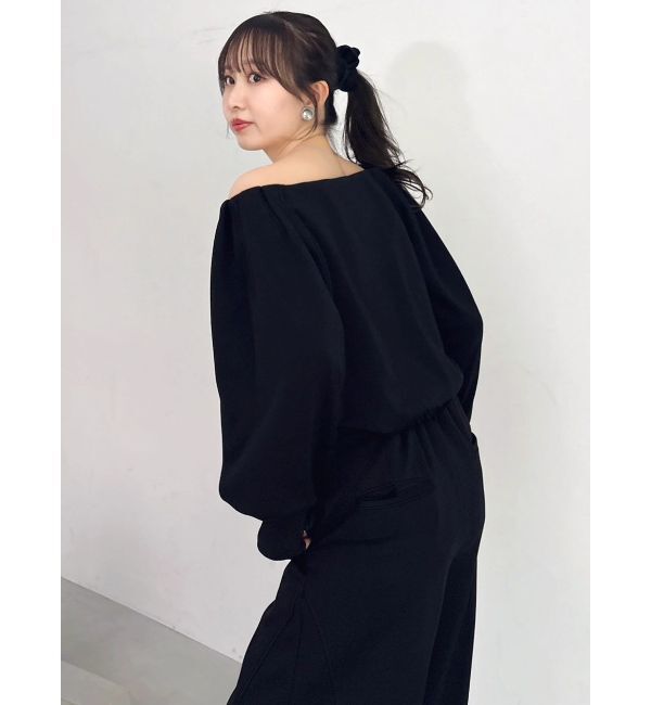 dazzlin「【吉田朱里】タックスリーブオフショルスウェット ※BLACK WEB限定カラー」|スウェット・ジャージ|