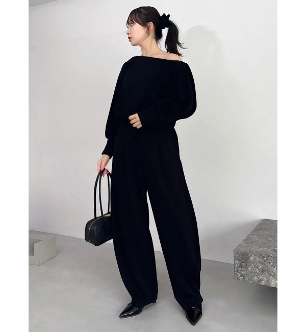 dazzlin「【吉田朱里】タックスリーブオフショルスウェット ※BLACK WEB限定カラー」|スウェット・ジャージ|