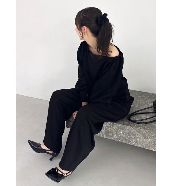 dazzlin「【吉田朱里】タックスリーブオフショルスウェット ※BLACK WEB限定カラー」|スウェット・ジャージ|
