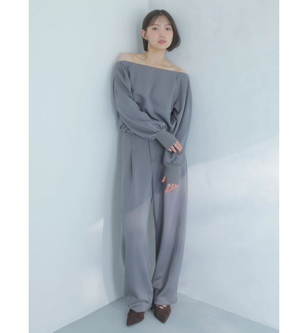dazzlin「【吉田朱里】タックスリーブオフショルスウェット ※BLACK WEB限定カラー」|スウェット・ジャージ|