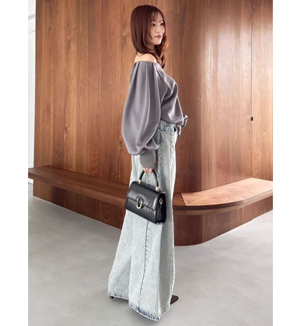 dazzlin「【吉田朱里】タックスリーブオフショルスウェット ※BLACK WEB限定カラー」|スウェット・ジャージ|