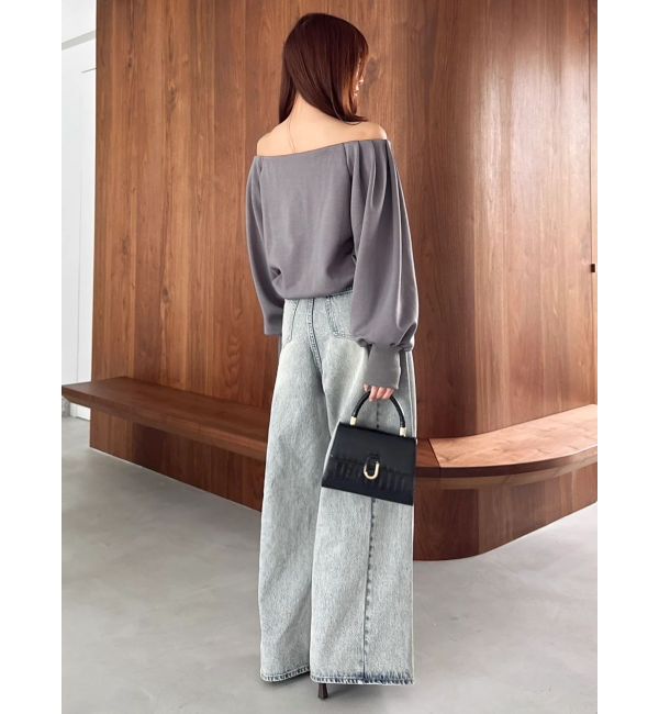 dazzlin「【吉田朱里】タックスリーブオフショルスウェット ※BLACK WEB限定カラー」|スウェット・ジャージ|
