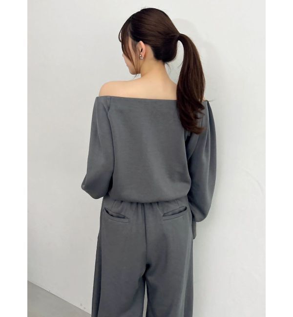 dazzlin「【吉田朱里】タックスリーブオフショルスウェット ※BLACK WEB限定カラー」|スウェット・ジャージ|