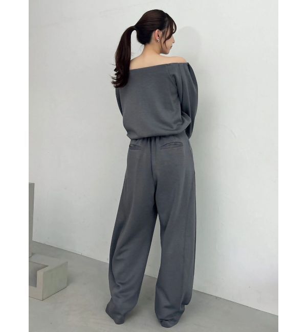 dazzlin「【吉田朱里】タックスリーブオフショルスウェット ※BLACK WEB限定カラー」|スウェット・ジャージ|