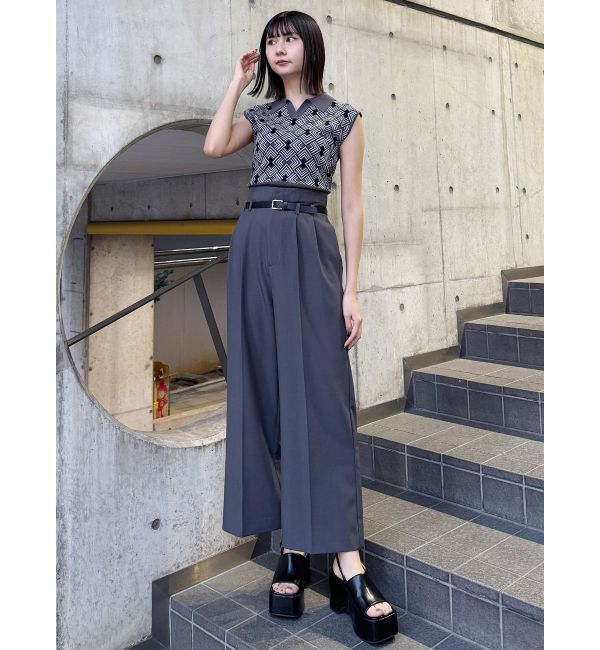 MURUA「フェイクレザーベルトハイウエストパンツ」|その他|