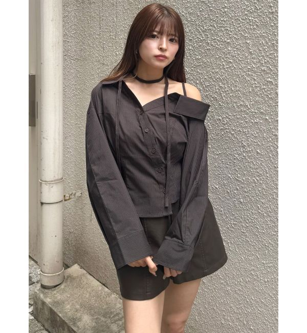 MURUA「マルチウェイオフショルストリングシャツ」|シャツ・ブラウス|