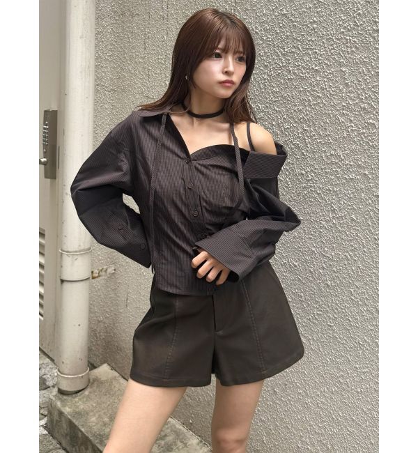 MURUA「マルチウェイオフショルストリングシャツ」|シャツ・ブラウス|