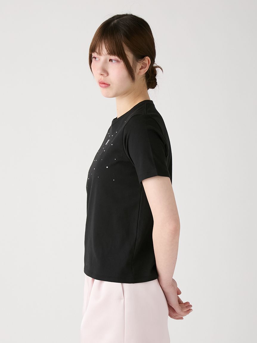 FURFUR「ラインストーンロゴ刺繍Tシャツ」|Tシャツ・カットソー|