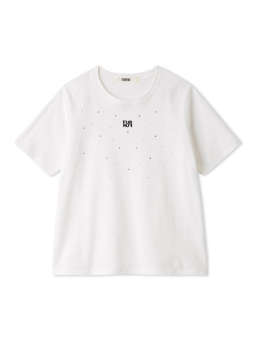 FURFUR「ラインストーンロゴ刺繍Tシャツ」|Tシャツ・カットソー|