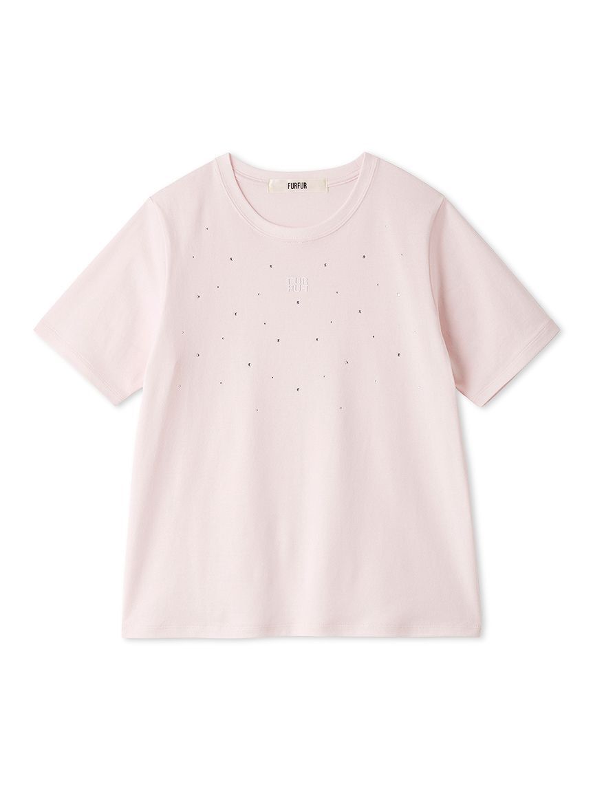 FURFUR「ラインストーンロゴ刺繍Tシャツ」|Tシャツ・カットソー|