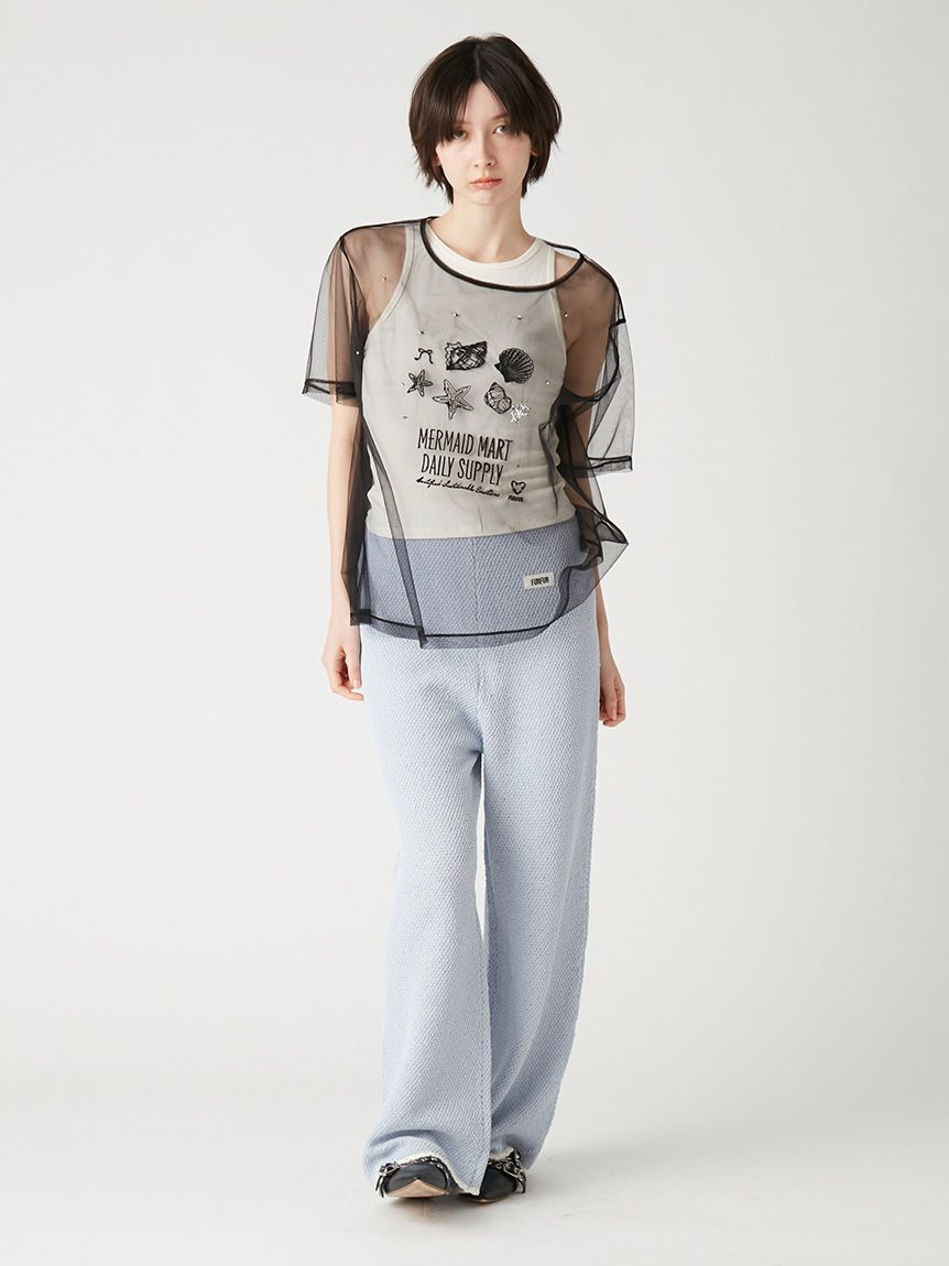 FURFUR「マリン刺繍チュールセットTシャツ」|Tシャツ・カットソー|