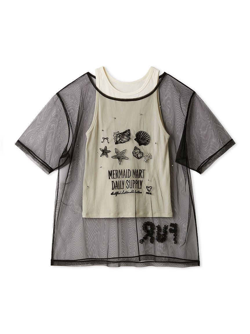 FURFUR「マリン刺繍チュールセットTシャツ」|Tシャツ・カットソー|