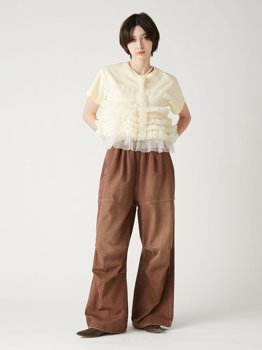FURFUR「チュールドッキングTシャツ」|Tシャツ・カットソー|