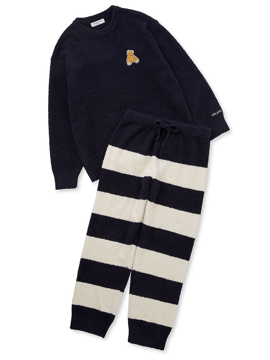 GELATO PIQUE HOMME「【ONLINE限定】【HOMME】ベビモコベアプルオーバー＆ロングパンツセット」|ルームウェア|NVY