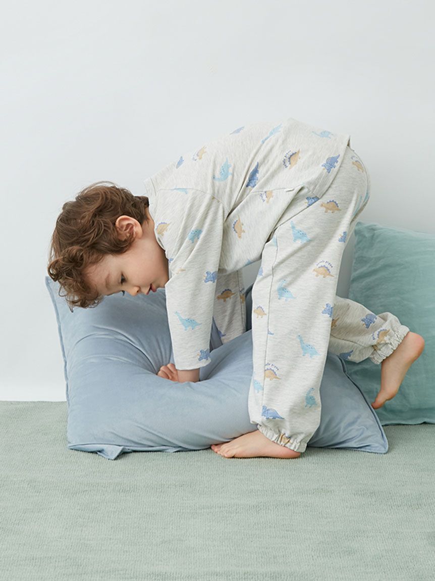 GELATO PIQUE KIDS & BABY「【KIDS】ダイナソー柄ロングパンツ」|ルームウェア|GRY