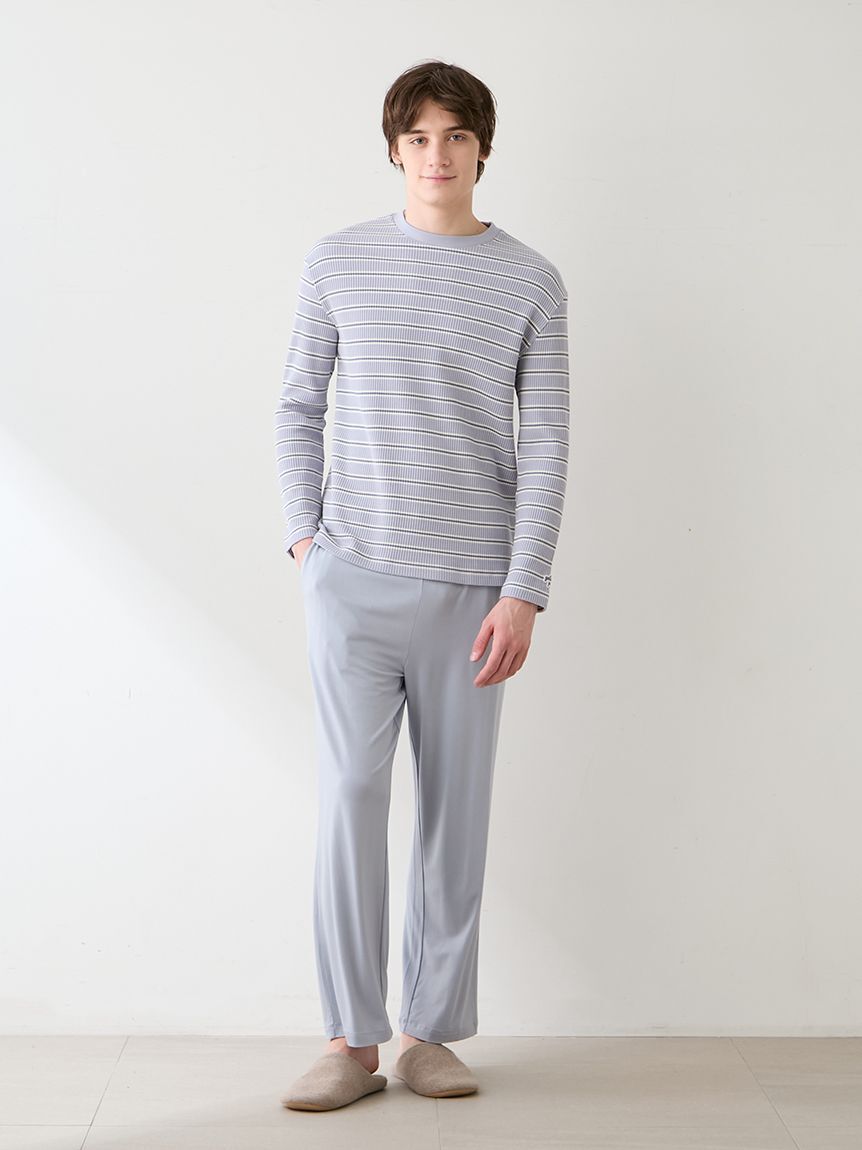 GELATO PIQUE HOMME「【HOMME】ワッフルボーダーロンT」|ルームウェア|
