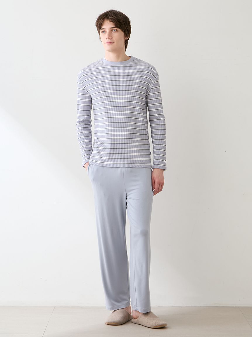 GELATO PIQUE HOMME「【HOMME】ワッフルボーダーロンT」|ルームウェア|