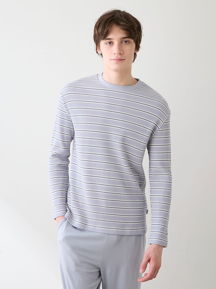 GELATO PIQUE HOMME「【HOMME】ワッフルボーダーロンT」|ルームウェア|