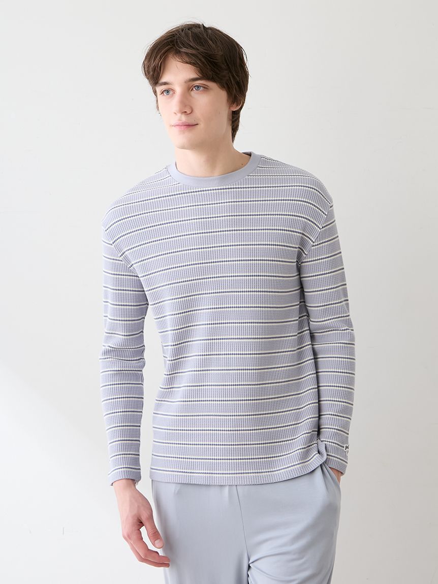 GELATO PIQUE HOMME「【HOMME】ワッフルボーダーロンT」|ルームウェア|