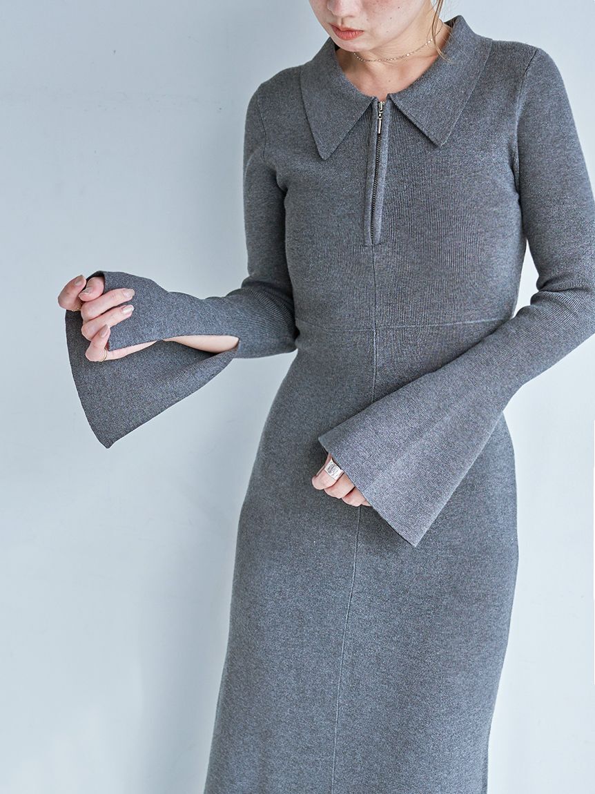 SNIDEL「Sustainableスキッパーニットワンピース」|ワンピース|
