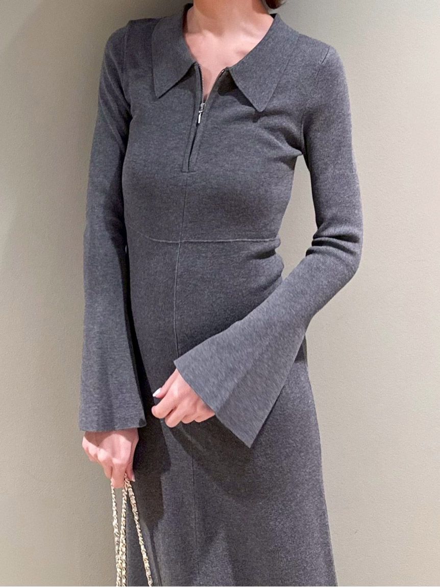 SNIDEL「Sustainableスキッパーニットワンピース」|ワンピース|