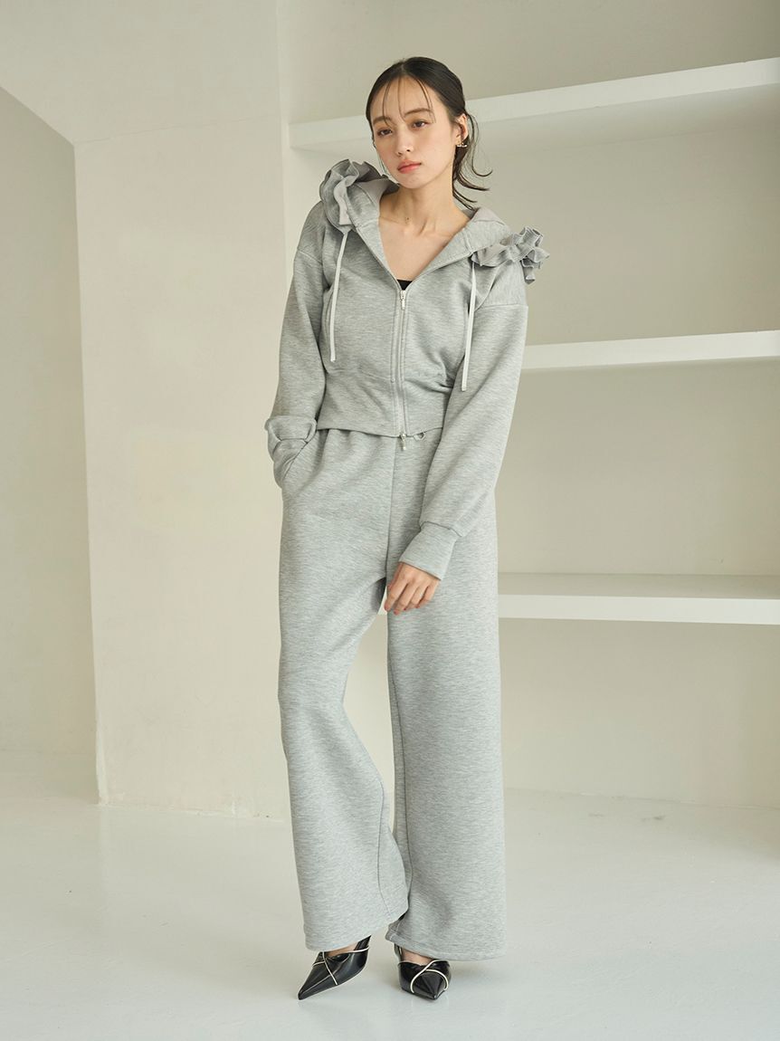 SNIDEL「【多色展開あり】フリルショートジップパーカー」|パーカー|
