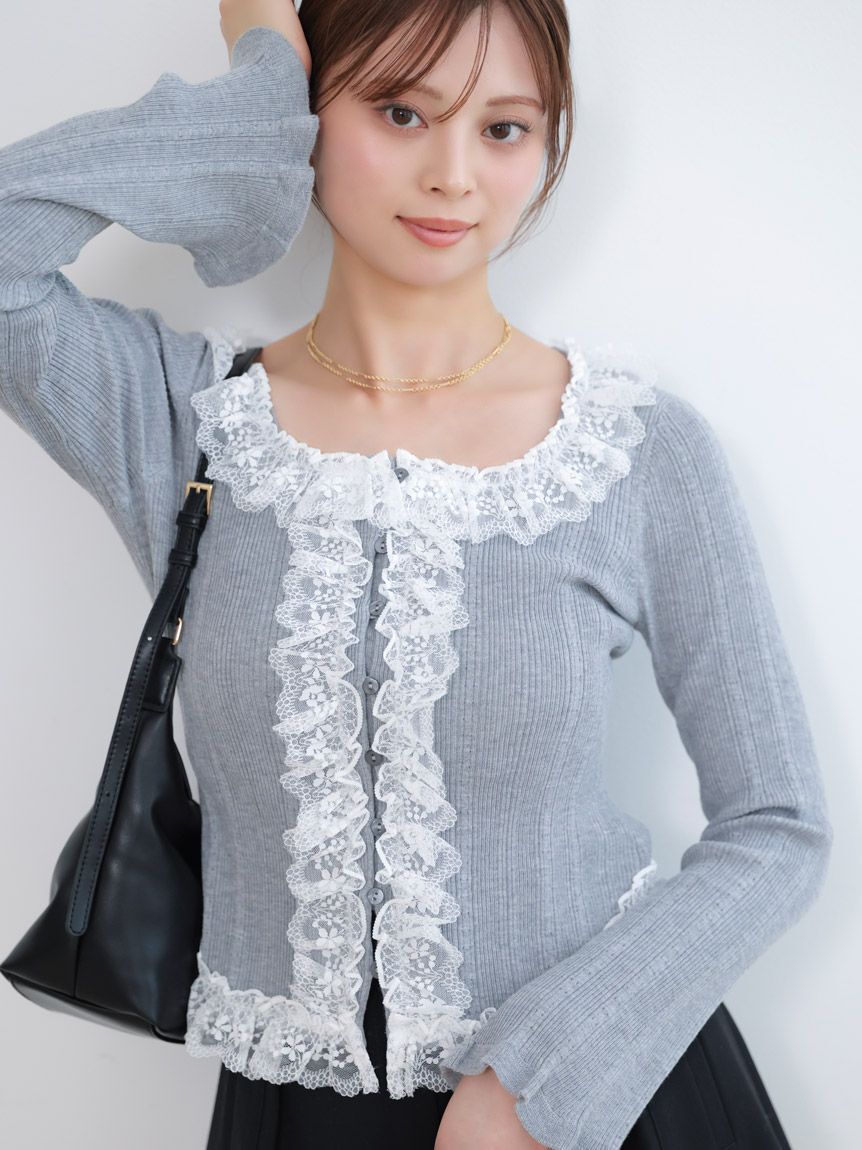 SNIDEL「【ベストセラー/多色展開あり】フリルニットプルオーバー」|ニット・セーター|