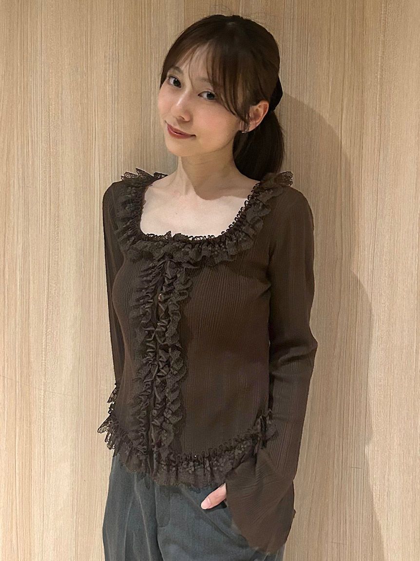 SNIDEL「【ベストセラー/多色展開あり】フリルニットプルオーバー」|ニット・セーター|BRW