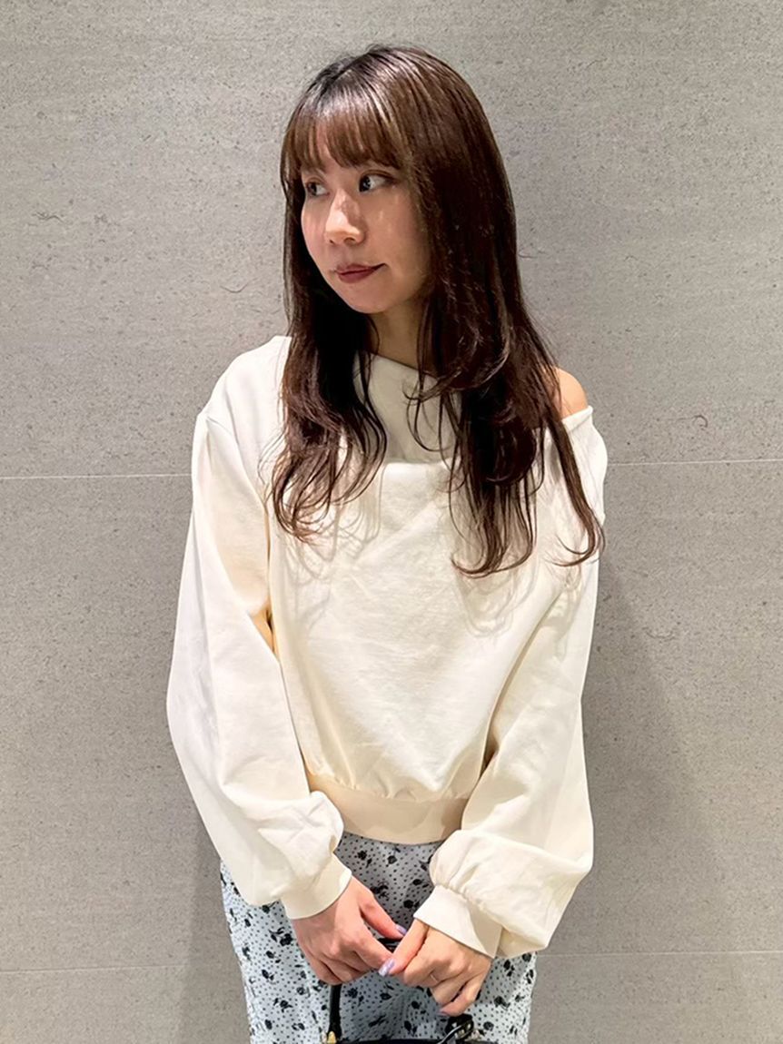 LILY BROWN「【WEB限定カラー】ドレープオフショルボンディングスウェット」|スウェット・ジャージ|