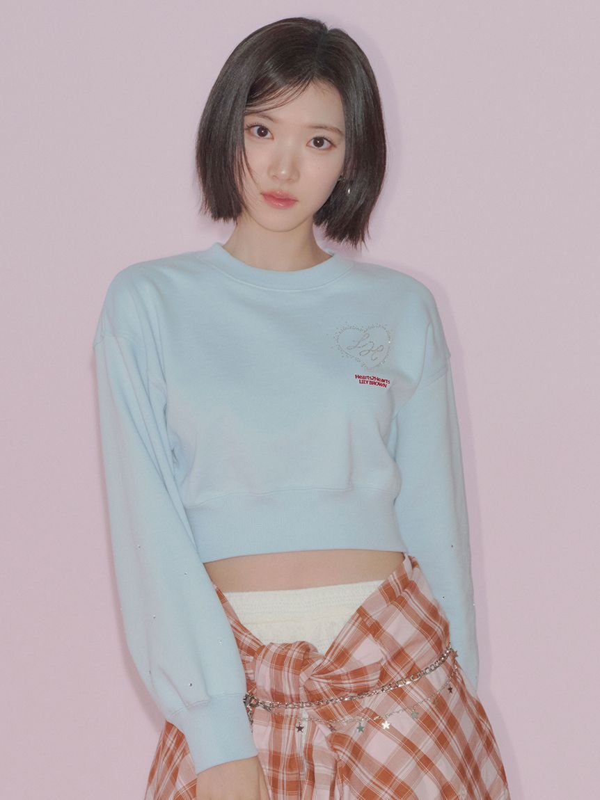 LILY BROWN「【LILY BROWN&times;Hearts2Hearts】コラボレーションビジューロゴスウェット」|スウェット・ジャージ|