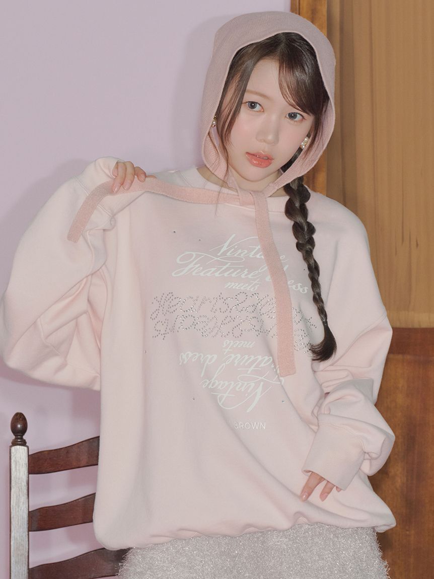 LILY BROWN「【LILY BROWN&times;Hearts2Hearts】コラボレーションビジューロゴスウェット」|スウェット・ジャージ|