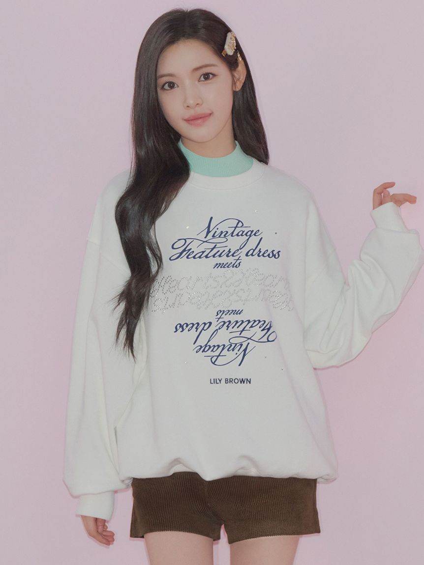 LILY BROWN「【LILY BROWN&times;Hearts2Hearts】コラボレーションビジューロゴスウェット」|スウェット・ジャージ|