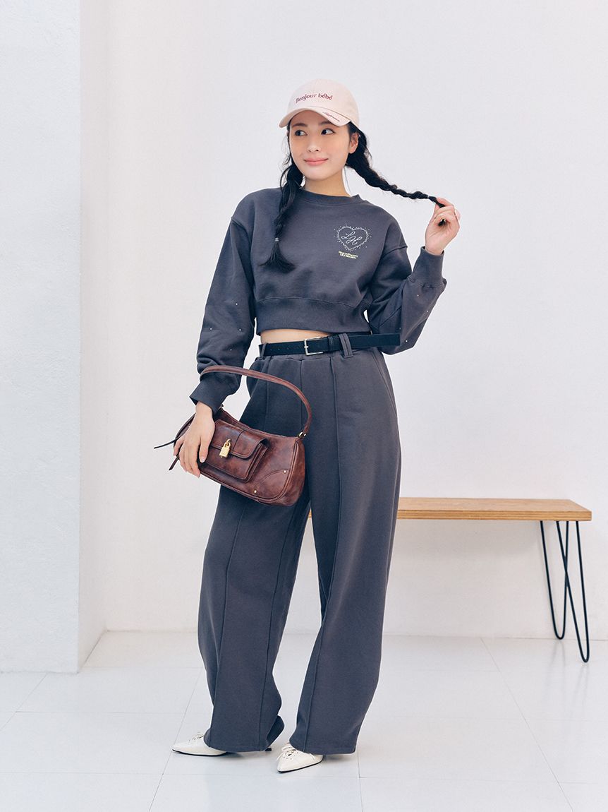 LILY BROWN「【LILY BROWN&times;Hearts2Hearts】コラボレーションビジューロゴスウェット」|スウェット・ジャージ|