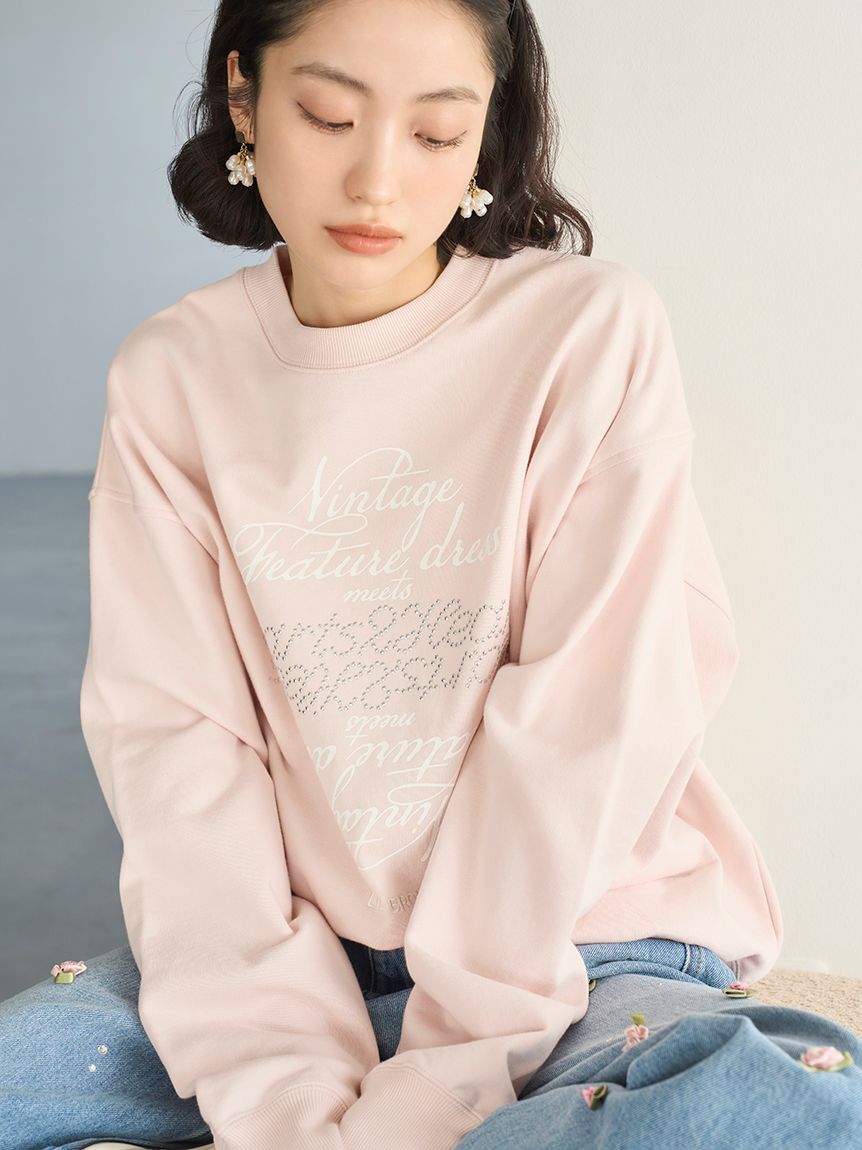 LILY BROWN「【LILY BROWN&times;Hearts2Hearts】コラボレーションビジューロゴスウェット」|スウェット・ジャージ|