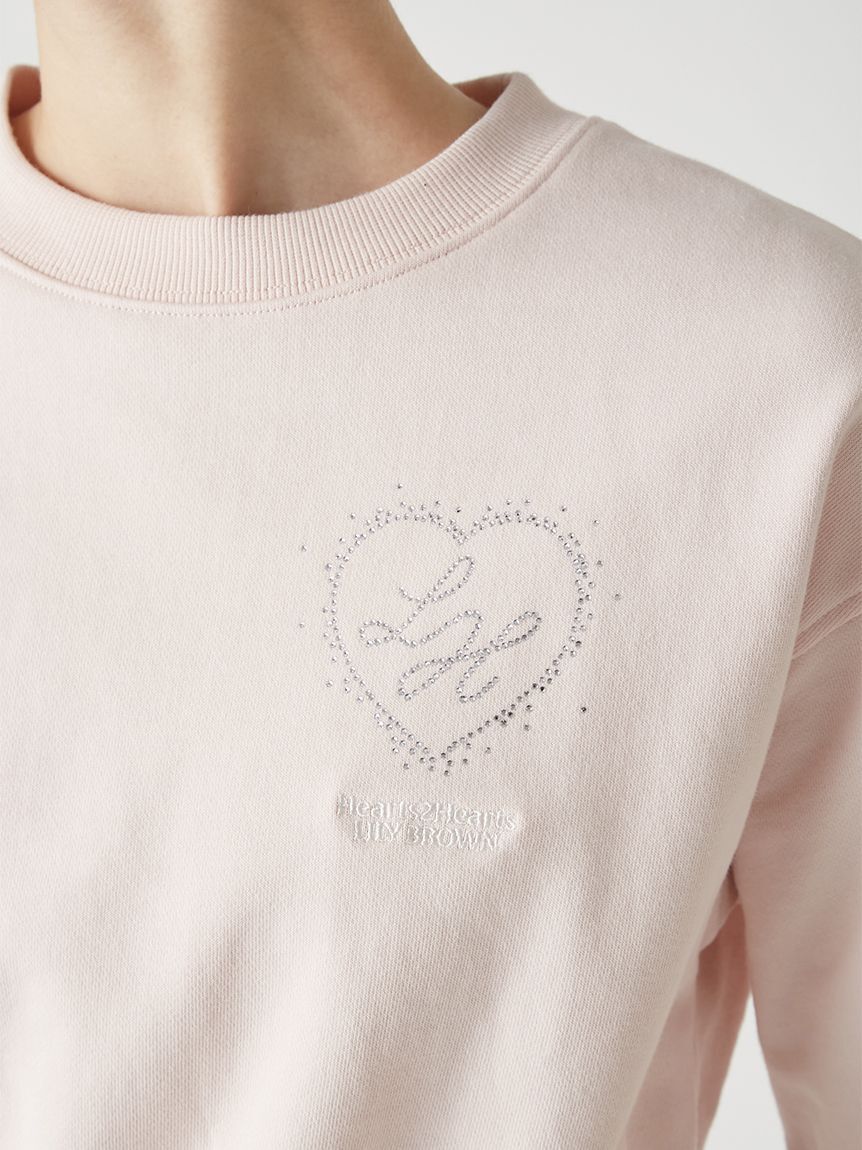 LILY BROWN「【LILY BROWN&times;Hearts2Hearts】コラボレーションビジューロゴスウェット」|スウェット・ジャージ|