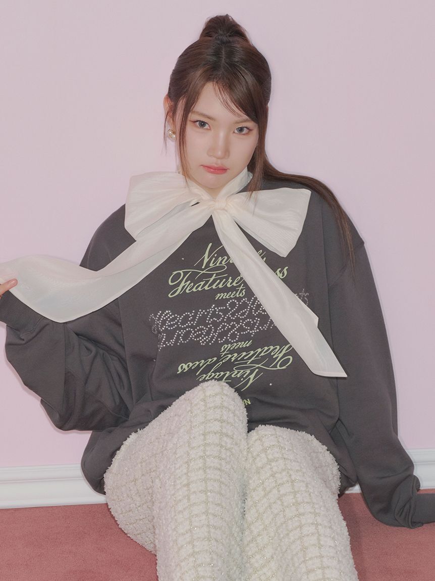 LILY BROWN「【LILY BROWN&times;Hearts2Hearts】コラボレーションビジューロゴスウェット」|スウェット・ジャージ|