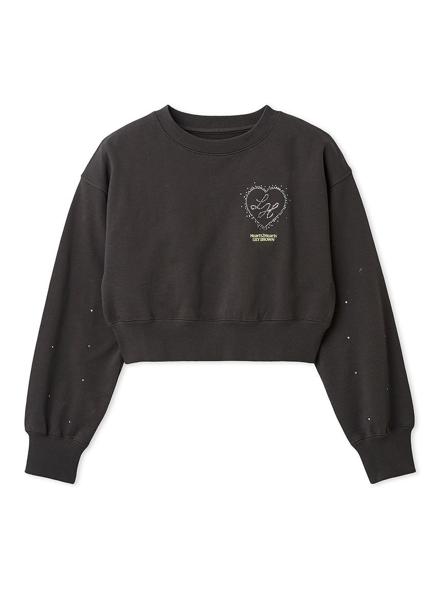 LILY BROWN「【LILY BROWN&times;Hearts2Hearts】コラボレーションビジューロゴスウェット」|スウェット・ジャージ|