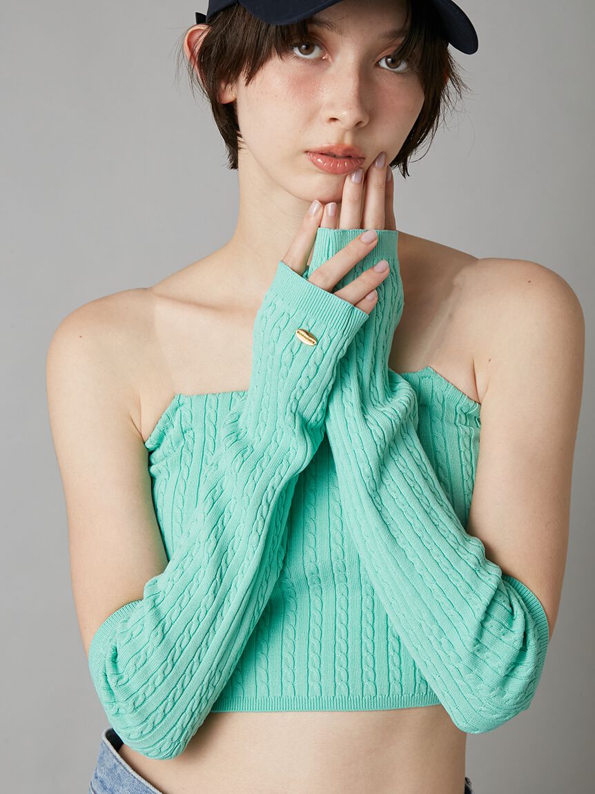 LILY BROWN「【LILY BROWN&times;KEITA MARUYAMA】アームウォーマ付きニットベアトップ」|ニット・セーター|