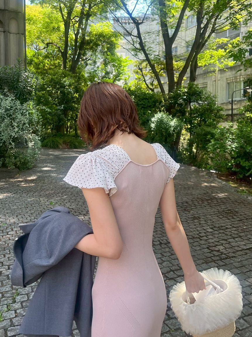 LILY BROWN「ラッフルフリルコンビニットワンピース」|ワンピース|