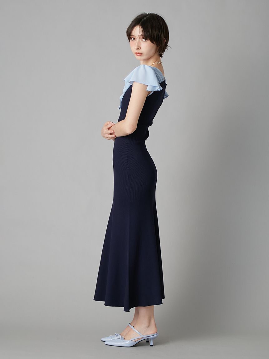 LILY BROWN「ラッフルフリルコンビニットワンピース」|ワンピース|
