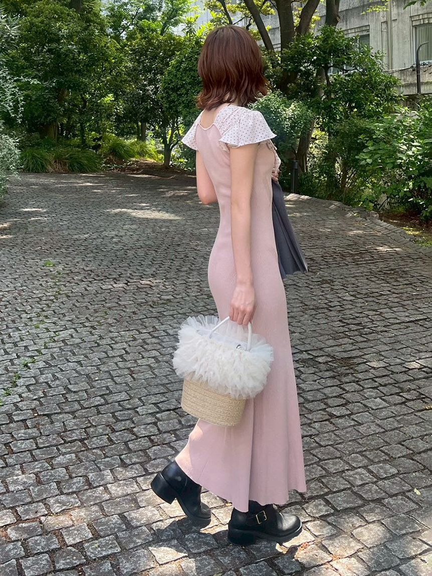 LILY BROWN「ラッフルフリルコンビニットワンピース」|ワンピース|