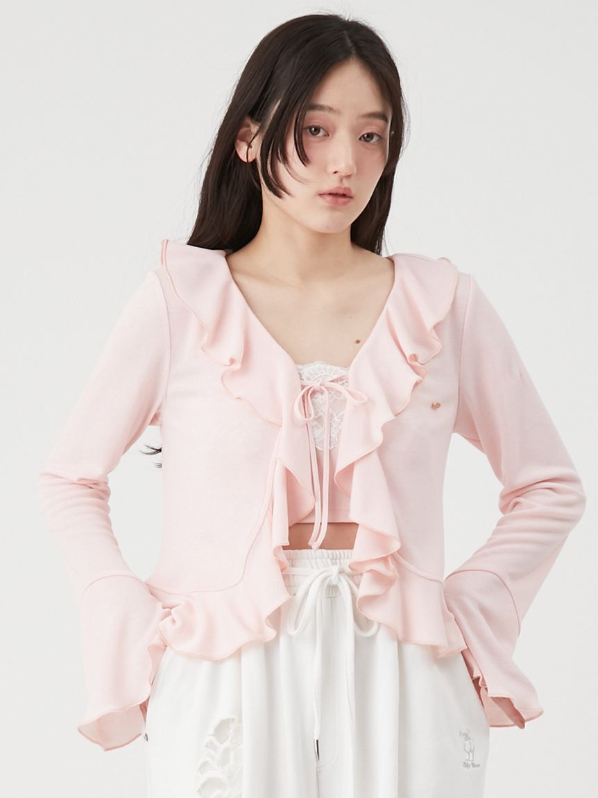 LILY BROWN「【LUMISHADE】フリルカットカーディガン」|カーディガン|