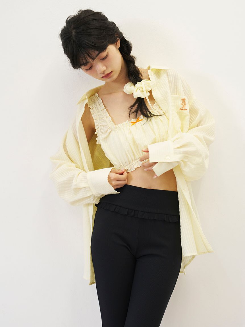 LILY BROWN「【Lily Bear】シュシュセットシアーシャツ」|シャツ・ブラウス|