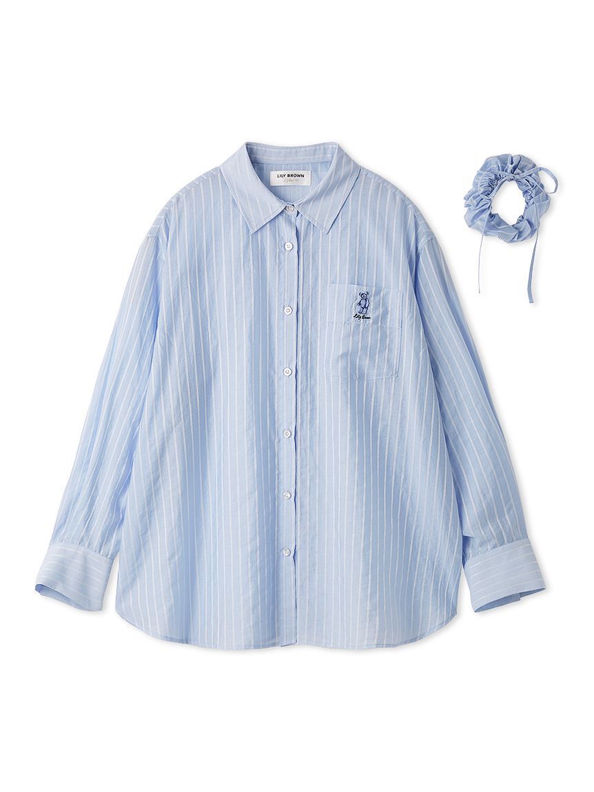 LILY BROWN「【Lily Bear】シュシュセットシアーシャツ」|シャツ・ブラウス|
