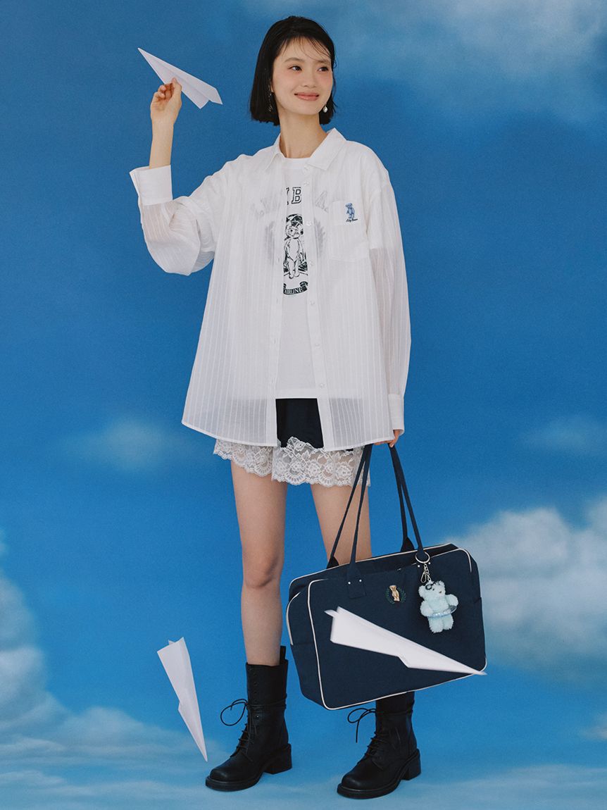 LILY BROWN「【Lily Bear】シュシュセットシアーシャツ」|シャツ・ブラウス|
