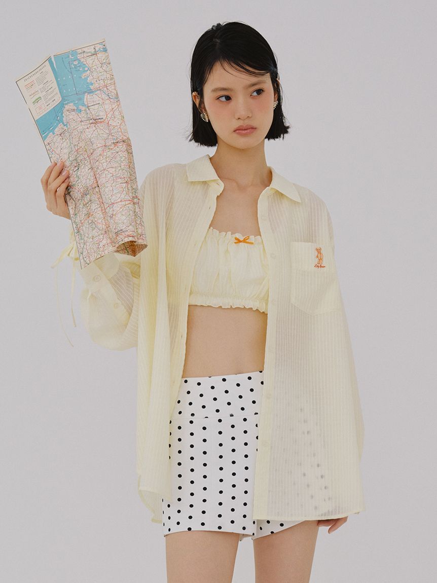 LILY BROWN「【Lily Bear】シュシュセットシアーシャツ」|シャツ・ブラウス|YEL