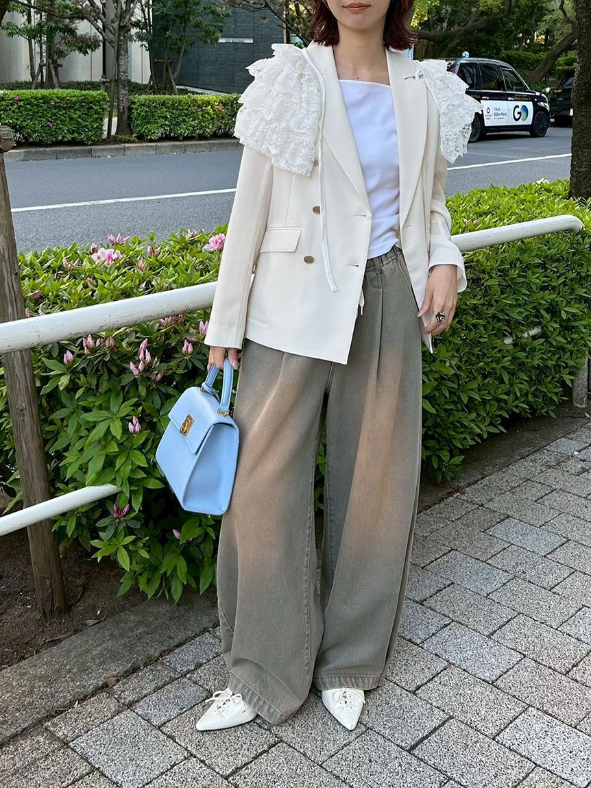 LILY BROWN「ワイドレッグリラックスデニムパンツ」|デニム|