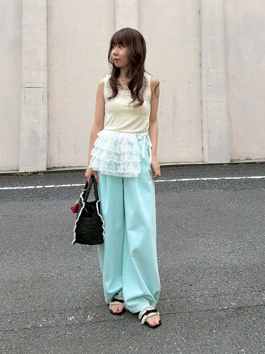 LILY BROWN「ワイドレッグリラックスデニムパンツ」|デニム|